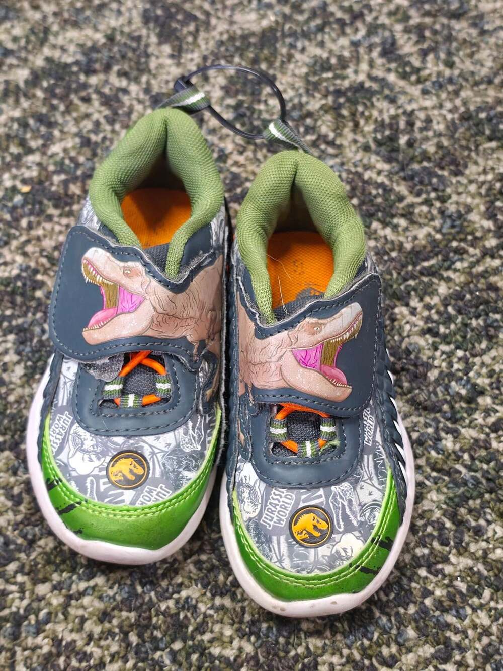 Jurassic World Sneakers Size 8 Green T-Rex Toddler